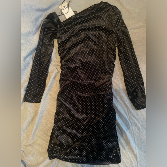 Zara Studded Asymmetrical Velvet Dress - Picture 7 of 8